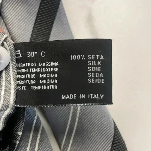 Versace collection gray black striped tie - Picture 3 of 7
